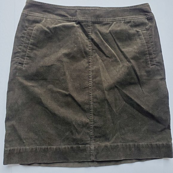 TALBOTS Corduroy Army Green Skirt - Picture 2 of 6